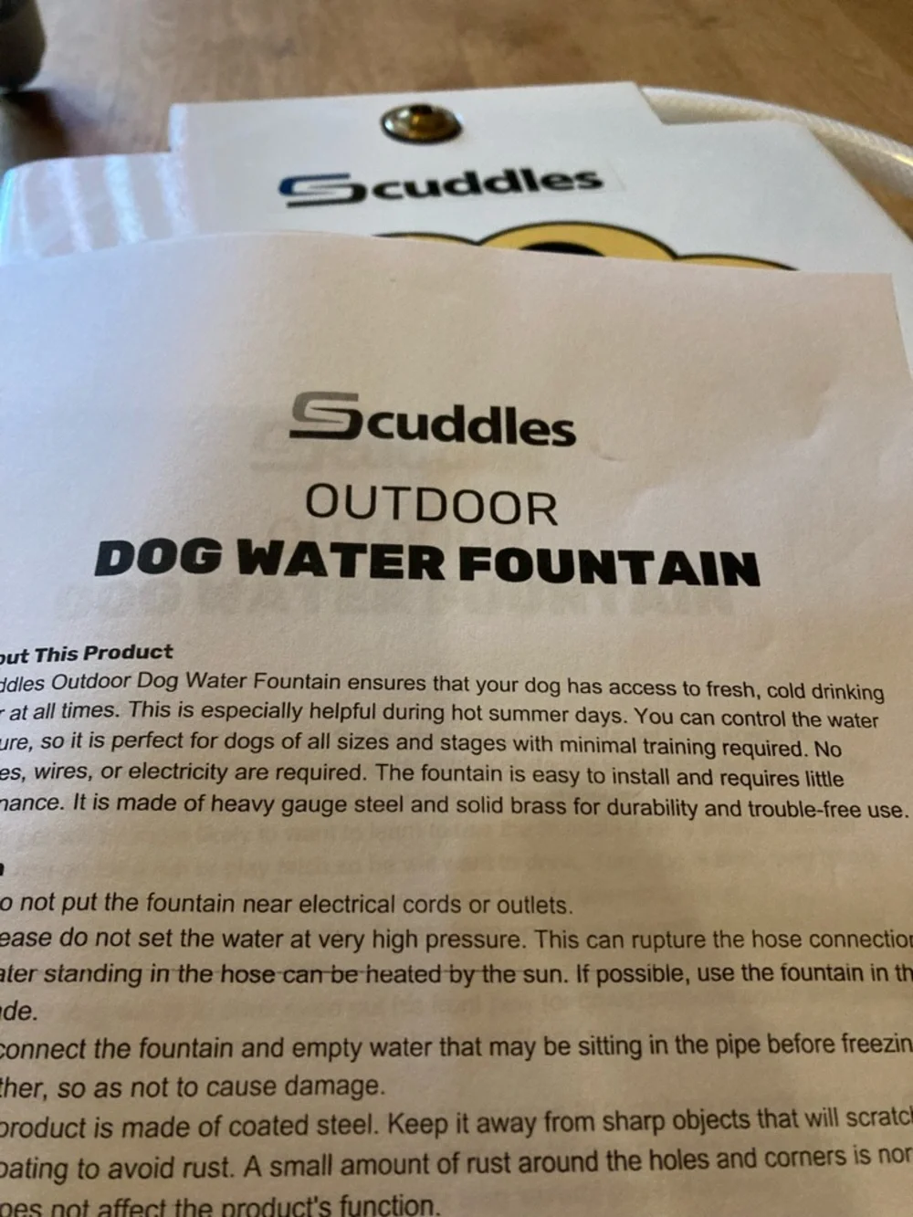 Scuddles dog fountain/water fountain